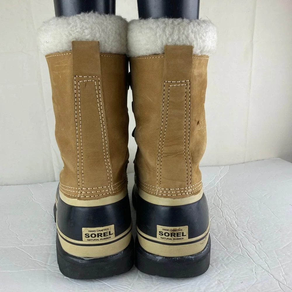 Sorel‎ Caribou Winter Boots Mens 12 Buff Black Waterproof Snow Boots Gorpcore